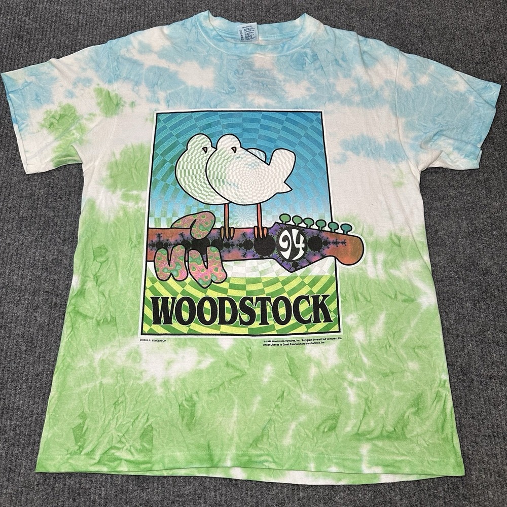 Vintage Woodstock 94 Peace‎ Music Festival L T Shirt USA Tie Dye Hippy Deadhead